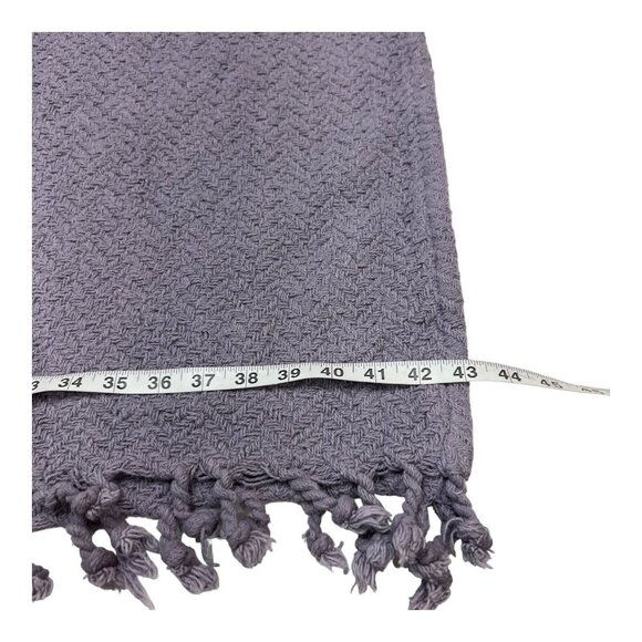 Modern Threads Tassel Throw Blanket Set Of 2 Purple Chevron Lilac 100% Cotton - Picture 5 of 7